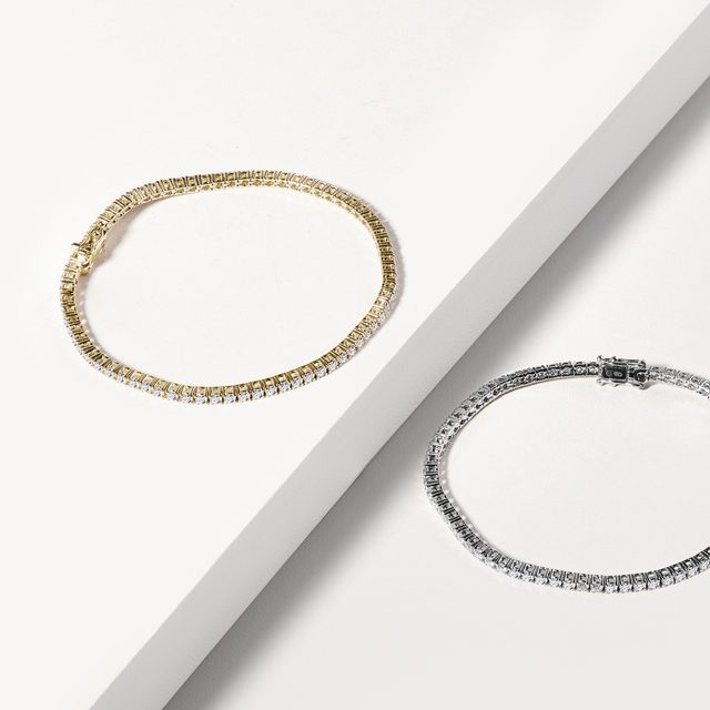 DIAMOND YELLOW GOLD TENNIS BRACELET - TENNIS BRACELETS - 