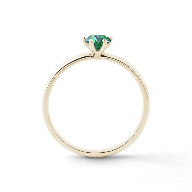 EMERALD RING IN YELLOW GOLD - EMERALD RINGS - 