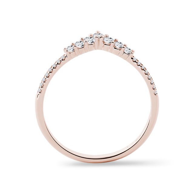 DIAMOND CHEVRON RING IN ROSE GOLD - WOMEN'S WEDDING RINGS - 
