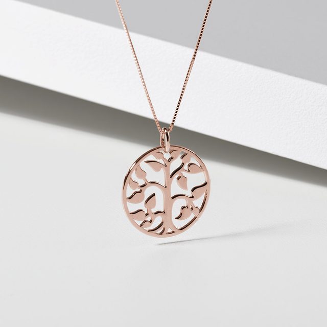 TREE OF LIFE NECKLACE IN ROSE GOLD - ROSE GOLD NECKLACES - 