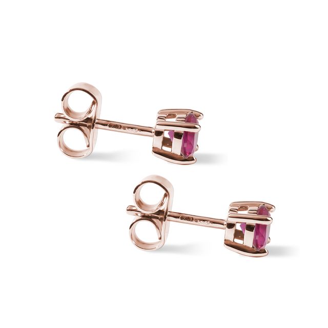 TOURMALINE STUD EARRINGS IN ROSE GOLD - TOURMALINE EARRINGS - 