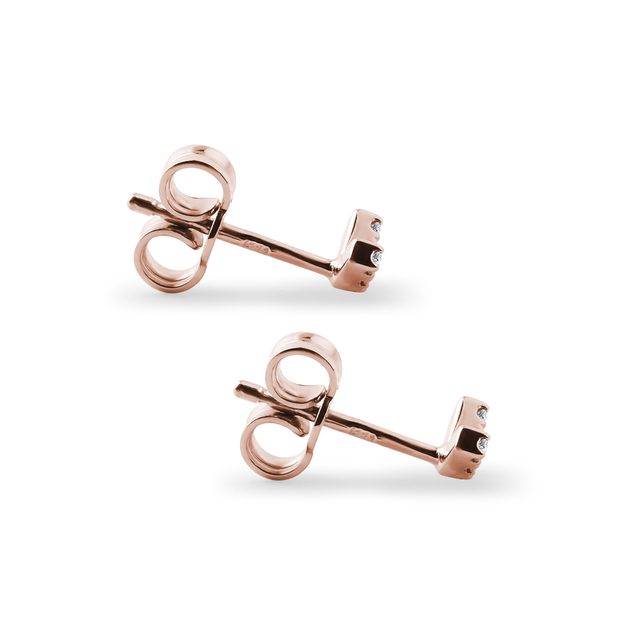 ROSE GOLD DIAMOND V EARRINGS - DIAMOND EARRINGS - 