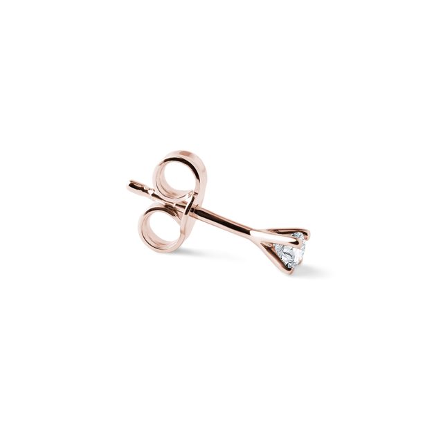 PETITE DIAMOND EARRING IN ROSE GOLD - SINGLE EARRINGS - 