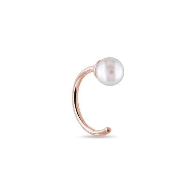 MINIMALIST ROSE GOLD PEARL EARRINGS - PEARL EARRINGS - 