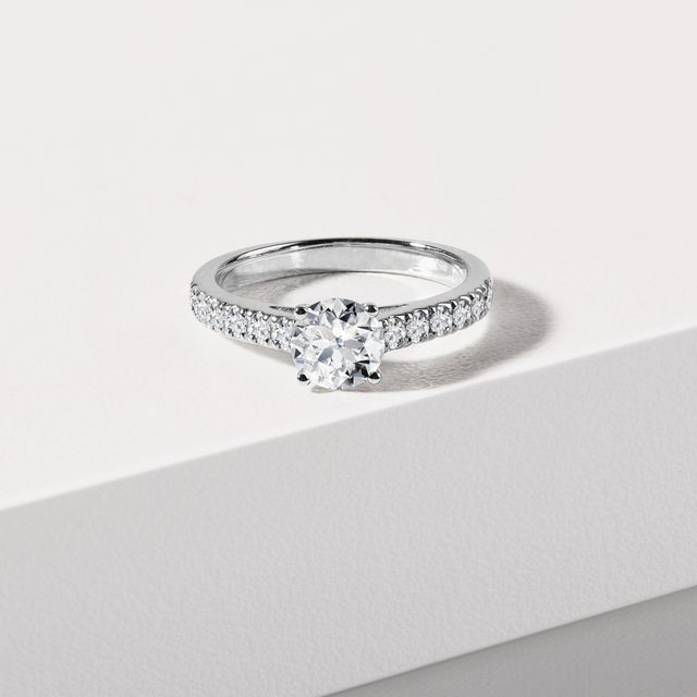 DIAMOND ENGAGEMENT RING IN 14K WHITE GOLD - RINGS WITH LAB-GROWN DIAMONDS - 