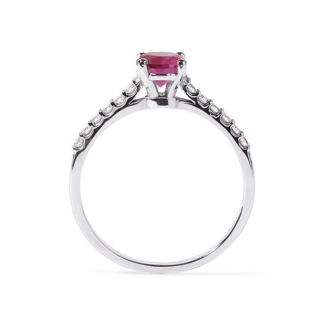 TOURMALINE AND DIAMOND ENGAGEMENT RING - TOURMALINE RINGS - 