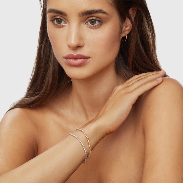 DIAMOND YELLOW GOLD TENNIS BRACELET - TENNIS BRACELETS - 