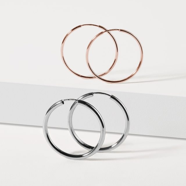 25 MM HOOP EARRINGS IN ROSE GOLD - ROSE GOLD EARRINGS - 