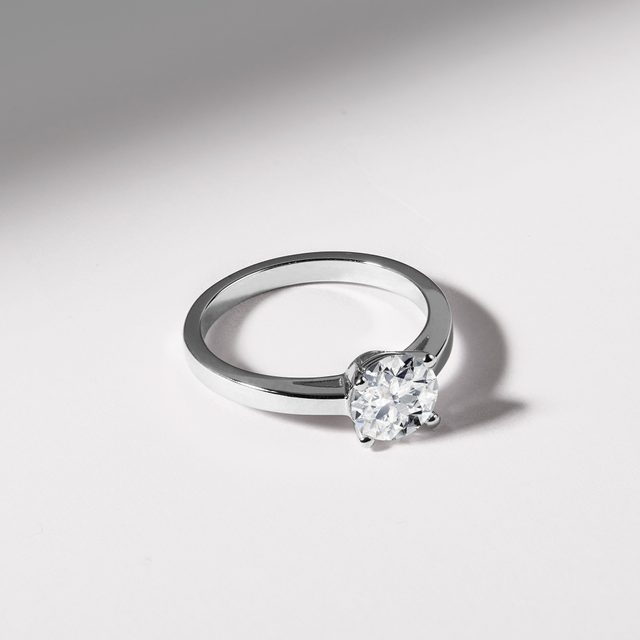 1 CT DIAMOND ENGAGEMENT RING IN WHITE GOLD - RINGS WITH LAB-GROWN DIAMONDS - 