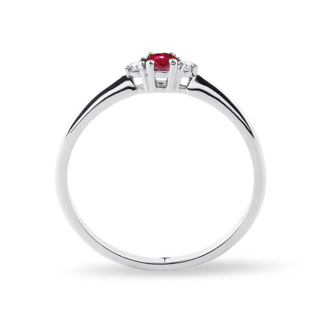 DELICATE RUBY ​​AND DIAMOND RING IN WHITE GOLD - RUBY ENGAGEMENT RINGS - 