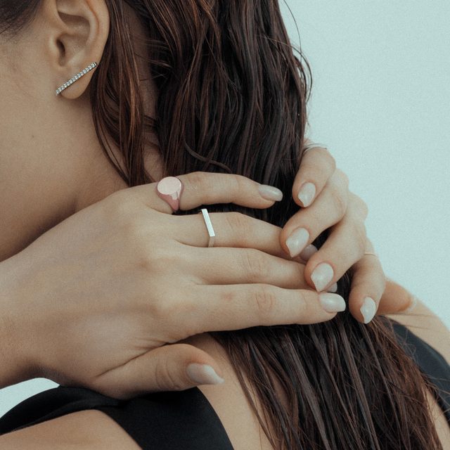 WHITE GOLD FLAT TOP RING - WHITE GOLD RINGS - 