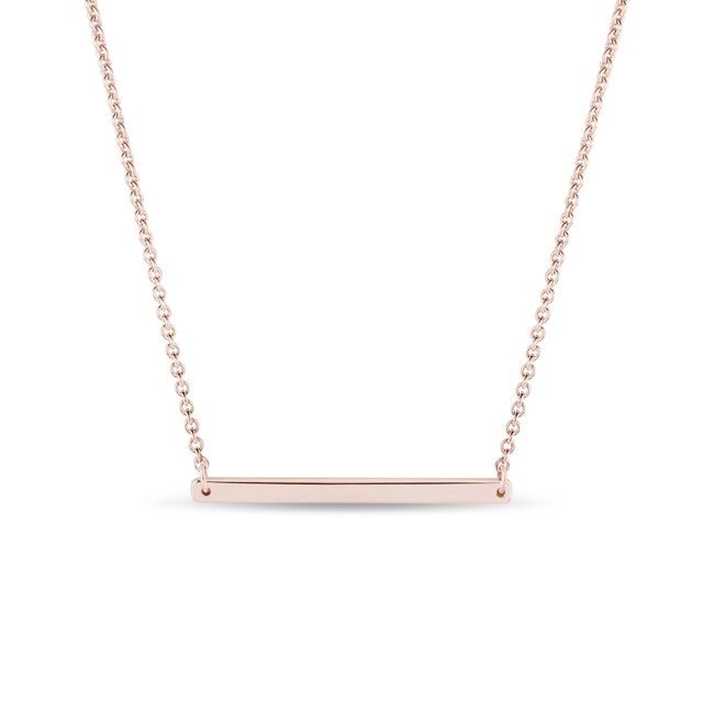 ROSE GOLD NECKLACE WITH A SMOOTH HORIZONTAL BAR - ROSE GOLD NECKLACES - NECKLACES