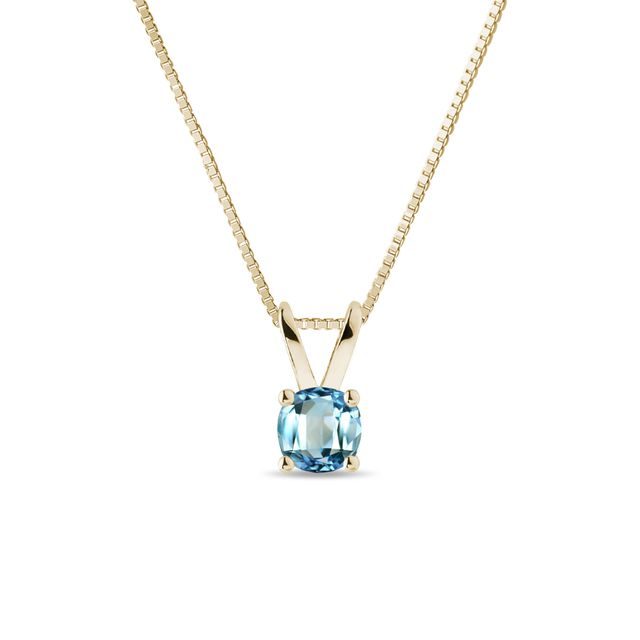 ROUND SWISS TOPAZ NECKLACE IN GOLD - TOPAZ NECKLACES - NECKLACES