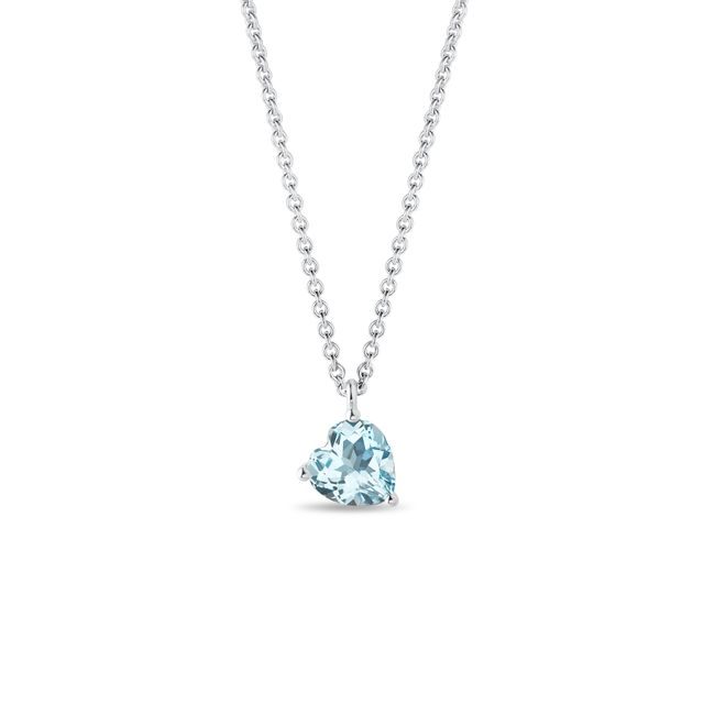 HEART-SHAPED TOPAZ PENDANT IN WHITE GOLD - TOPAZ NECKLACES - NECKLACES