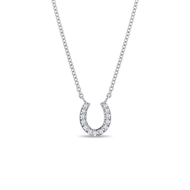 DIAMOND HORSESHOE NECKLACE IN WHITE GOLD - DIAMOND NECKLACES - NECKLACES