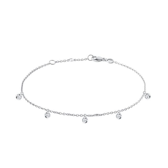 DRILLED LAB GROWN DIAMOND BRACELET IN WHITE GOLD - DIAMOND BRACELETS - BRACELETS