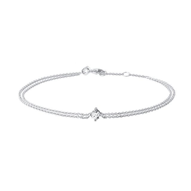 DOPPEL-DIAMANT ARMBAND AUS WEISSGOLD - ARMBÄNDER MIT DIAMANTEN - ARMBÄNDER