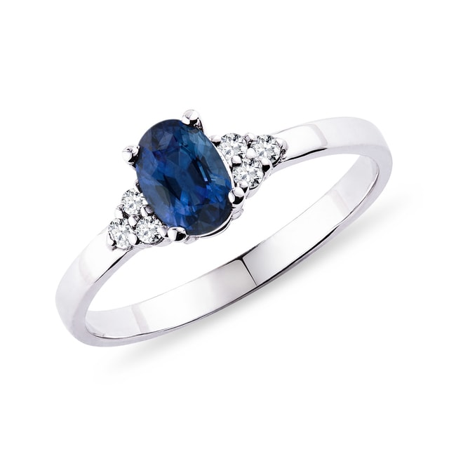 WHITE GOLD RING WITH SAPPHIRE - SAPPHIRE RINGS - RINGS