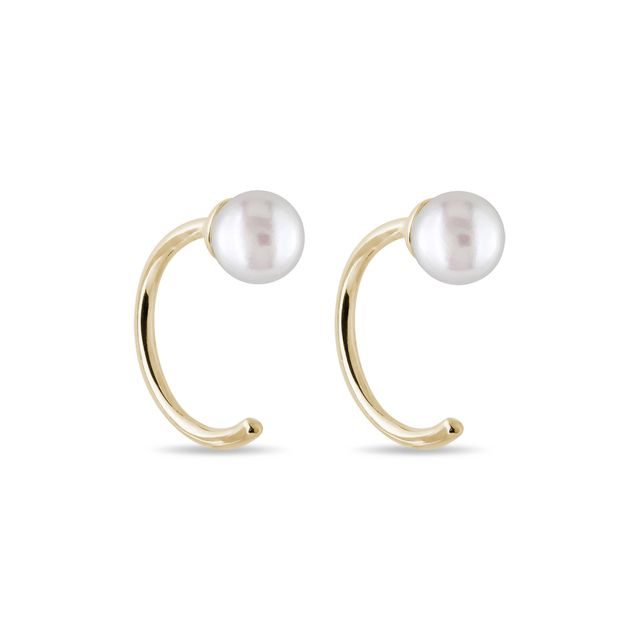 MINIMALIST GOLD PEARL EARRINGS - PEARL EARRINGS - PEARL JEWELRY