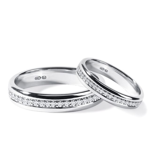 DIAMOND ETERNITY WEDDING RING SET IN WHITE GOLD - WEDDING RING SETS - WEDDING RINGS