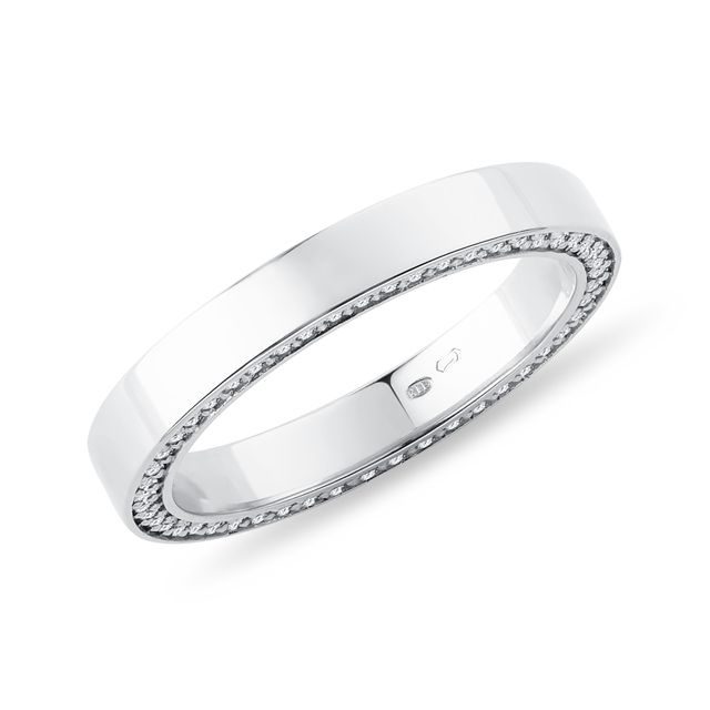 OVER-THE-EDGE DIAMOND WEDDING RING IN WHITE GOLD - WOMEN'S WEDDING RINGS - WEDDING RINGS