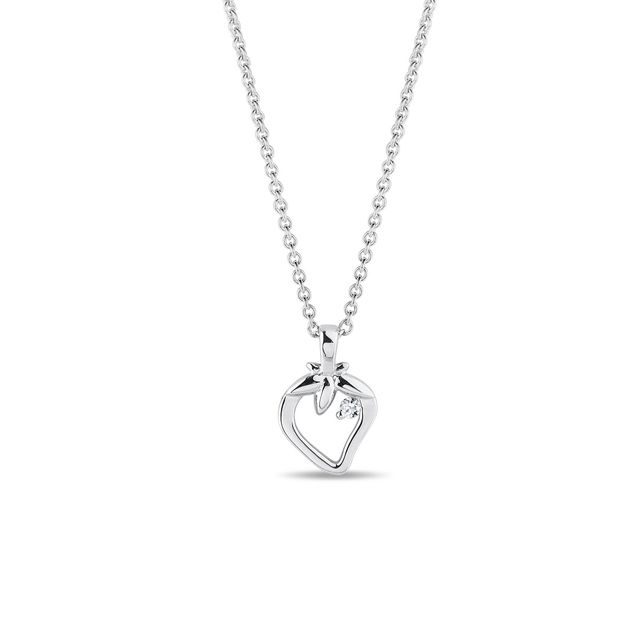 STRAWBERRY NECKLACE IN 14K WHITE GOLD - DIAMOND NECKLACES - NECKLACES