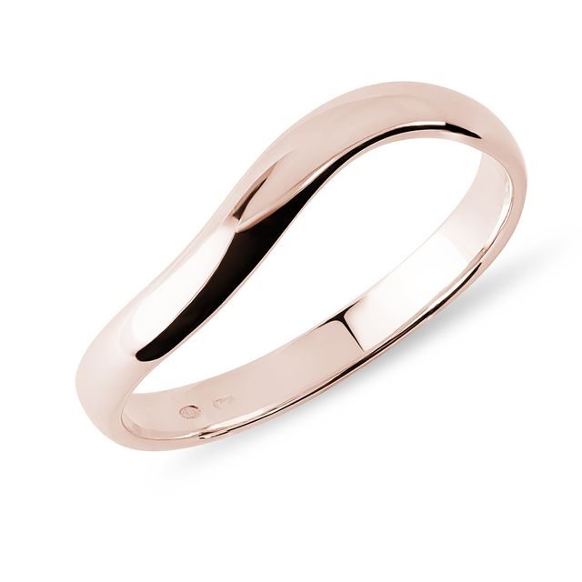 BAGUE À VAGUES EN OR ROSE POUR HOMMES - ALLIANCES DE MARIAGE HOMMES - ALLIANCES DE MARIAGE