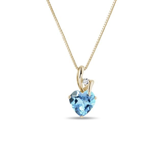 GOLD NECKLACE WITH DIAMOND AND TOPAZ - TOPAZ NECKLACES - NECKLACES