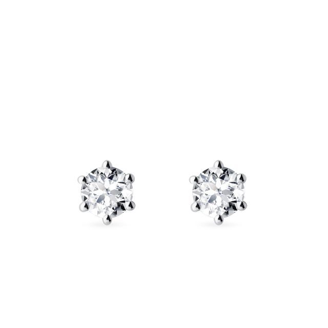 3.7 MM DIAMOND STUDS IN WHITE GOLD - DIAMOND STUD EARRINGS - EARRINGS