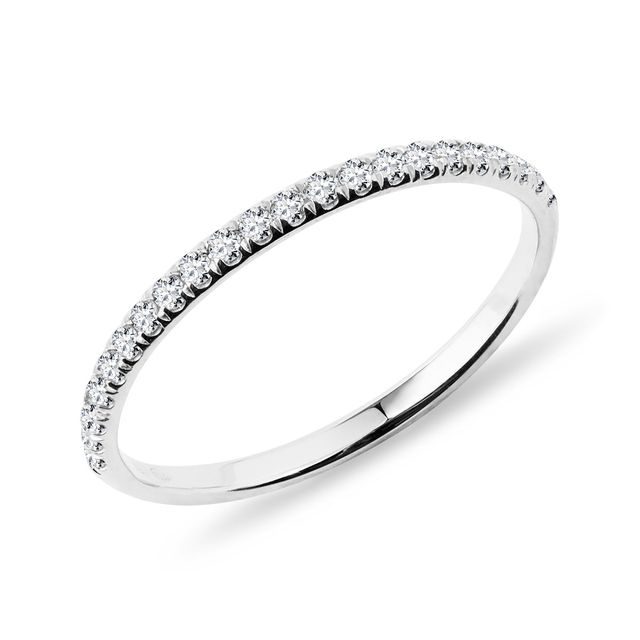 HALF-ETERNITY WHITE GOLD RING WITH DIAMONDS - WOMEN'S WEDDING RINGS - WEDDING RINGS