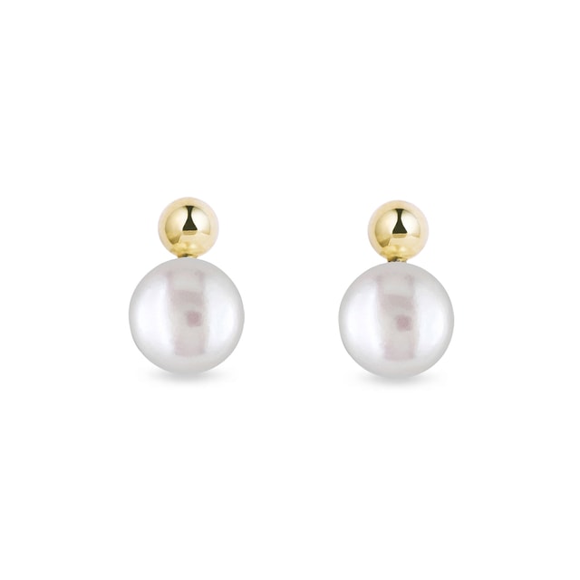 MINIMALIST GOLD EARRINGS WITH PEARLS - PEARL EARRINGS - PEARL JEWELRY