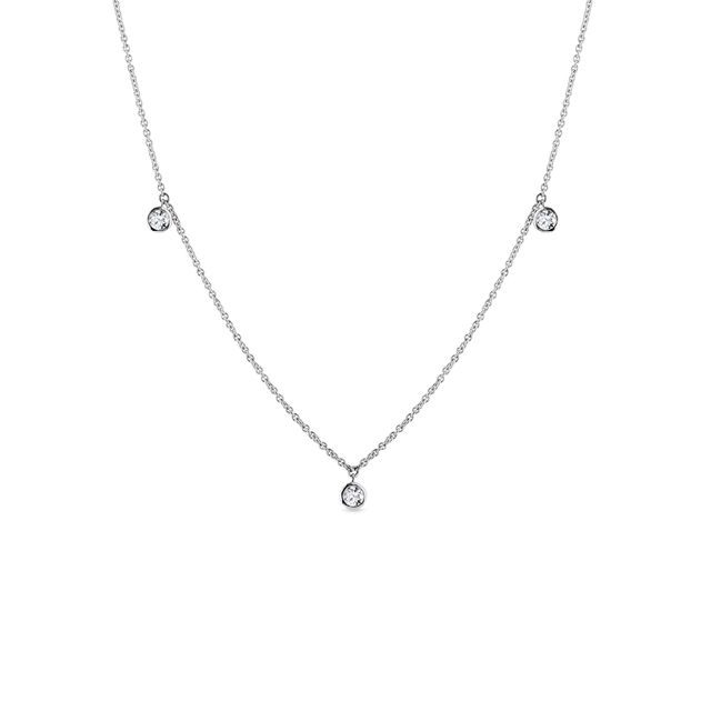 BEZELED DIAMOND NECKLACE IN WHITE GOLD - DIAMOND NECKLACES - NECKLACES