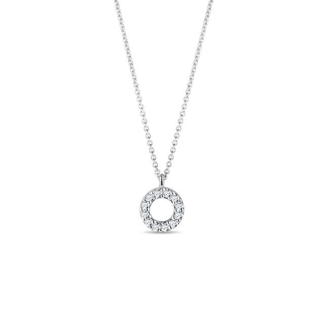 CIRCLE-SHAPED DIAMOND PENDANT NECKLACE IN WHITE GOLD - DIAMOND NECKLACES - NECKLACES