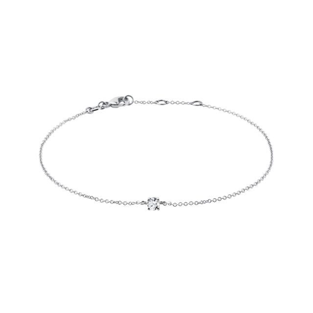 BRACELET EN OR BLANC AVEC BRILLANT - BRACELETS AVEC DIAMANTS - BRACELETS