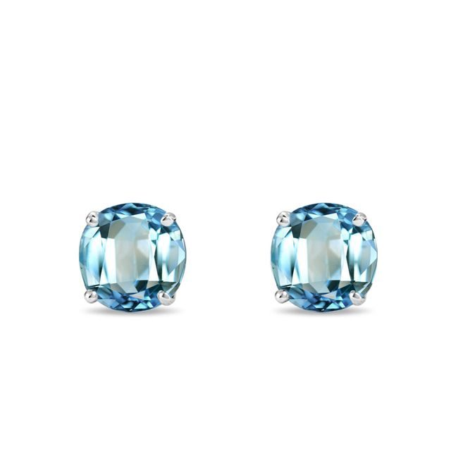 TIMELESS WHITE GOLD EARRINGS WITH TOPAZ - TOPAZ EARRINGS - EARRINGS