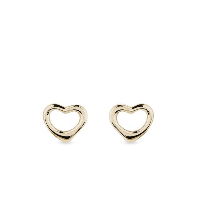 HEART EARRINGS IN YELLOW GOLD - YELLOW GOLD EARRINGS - EARRINGS