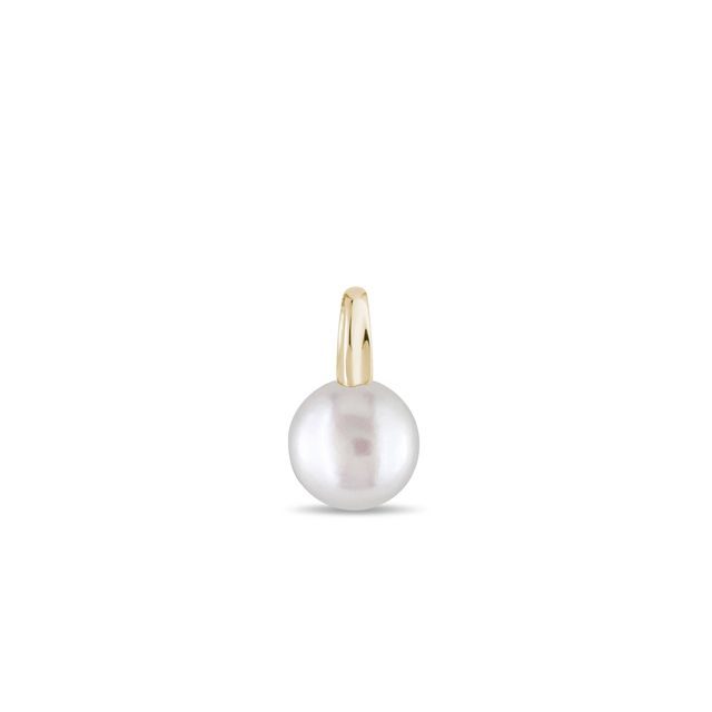 YELLOW GOLD FRESHWATER PEARL PENDANT - PENDANTS - NECKLACES
