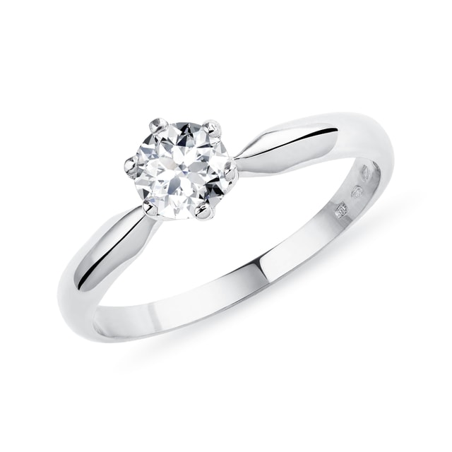 CLASSIC ENGAGEMENT RING IN WHITE GOLD WITH A DIAMOND - SOLITAIRE ENGAGEMENT RINGS - ENGAGEMENT RINGS