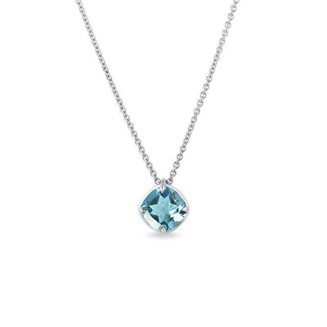 BLUE TOPAZ NECKLACE IN WHITE GOLD - TOPAZ NECKLACES - NECKLACES