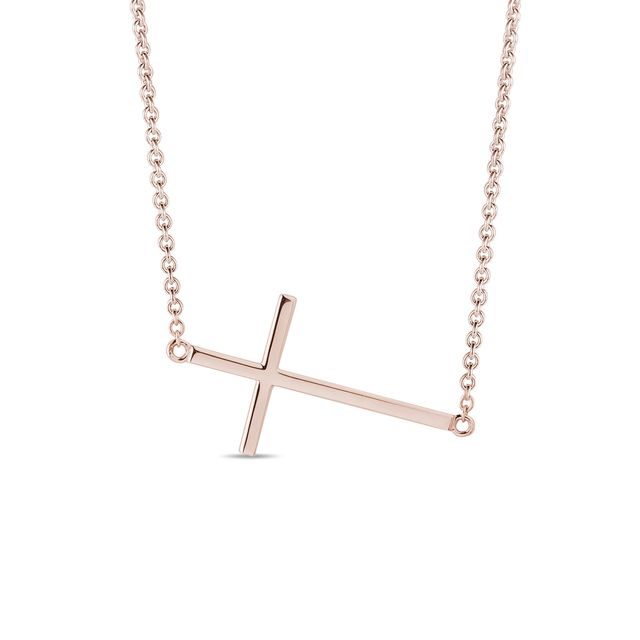 CROSS NECKLACE IN ROSE GOLD - ROSE GOLD NECKLACES - NECKLACES