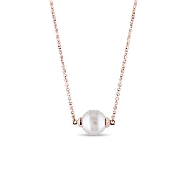 FRESHWATER PEARL NECKLACE IN 14K ROSE GOLD - PEARL PENDANTS - PEARL JEWELRY