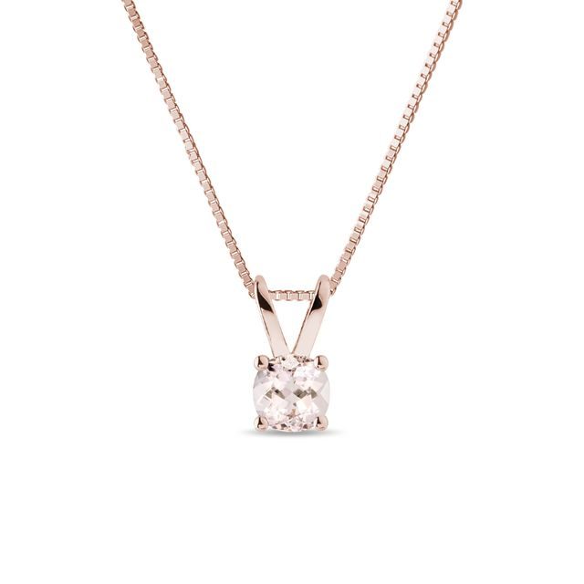 NECKLACE WITH MORGANITE IN ROSE GOLD - MORGANITE NECKLACES - NECKLACES