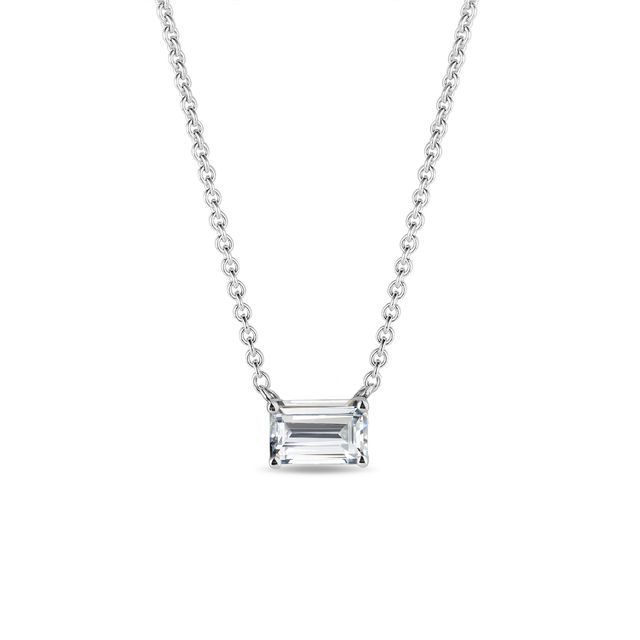 MOISSANITE NECKLACE IN WHITE GOLD - WHITE GOLD NECKLACES - NECKLACES
