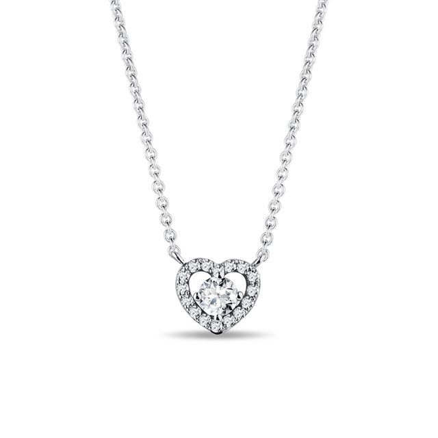 DIAMOND HEART NECKLACE IN WHITE GOLD - DIAMOND NECKLACES - NECKLACES