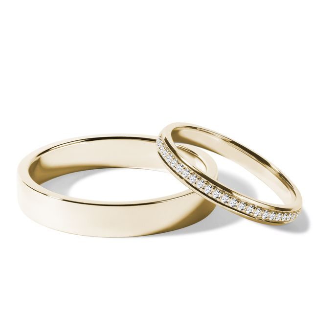DIAMOND HALF ETERNITY GOLD WEDDING RING SET - YELLOW GOLD WEDDING SETS - WEDDING RINGS