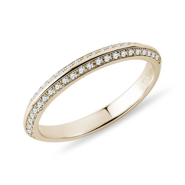 DOUBLE ROW GOLD DIAMOND WEDDING BAND - WOMEN'S WEDDING RINGS - WEDDING RINGS