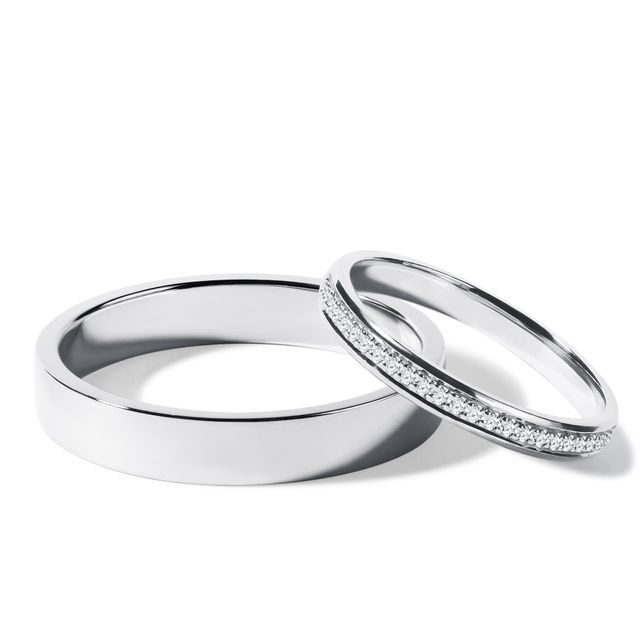 DIAMOND HALF ETERNITY WHITE GOLD WEDDING RING SET - WHITE GOLD WEDDING SETS - WEDDING RINGS