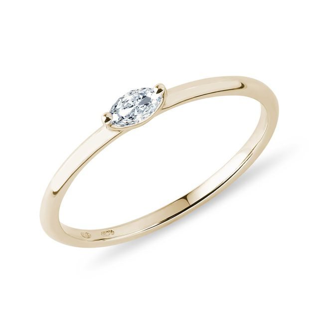 MINIMALIST DIAMOND RING IN YELLOW GOLD - DIAMOND RINGS - RINGS