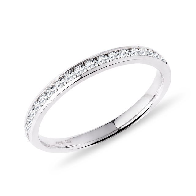 MINIMALIST WHITE GOLD RING WITH DIAMONDS - WOMEN'S WEDDING RINGS - WEDDING RINGS