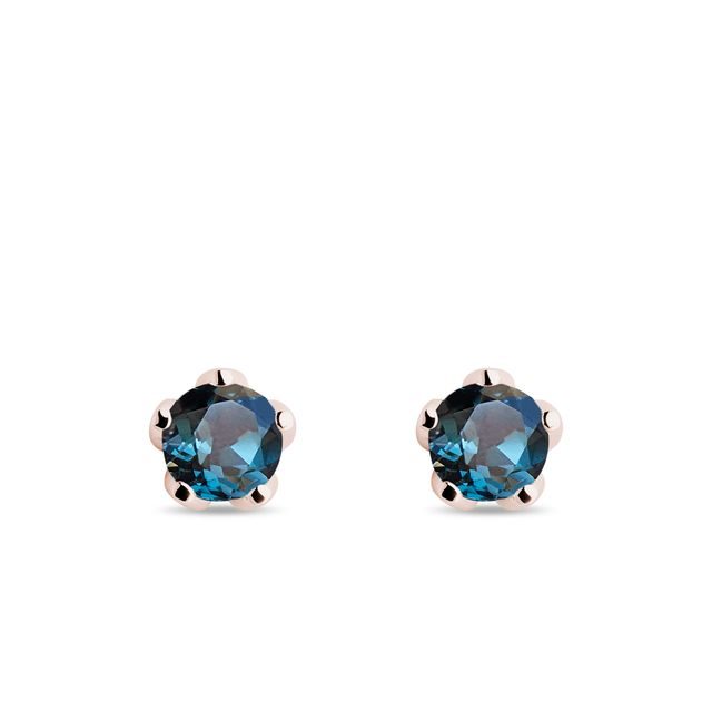 LONDON TOPAZ ROSE GOLD STUD EARRINGS - TOPAZ EARRINGS - EARRINGS